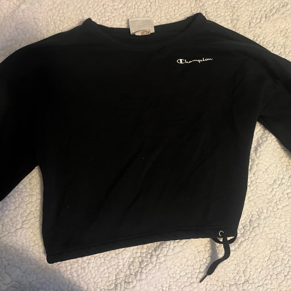 Black champion cropped hoodie